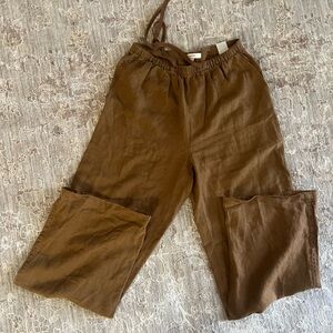Vince Chocolate Brown Linen Trousers